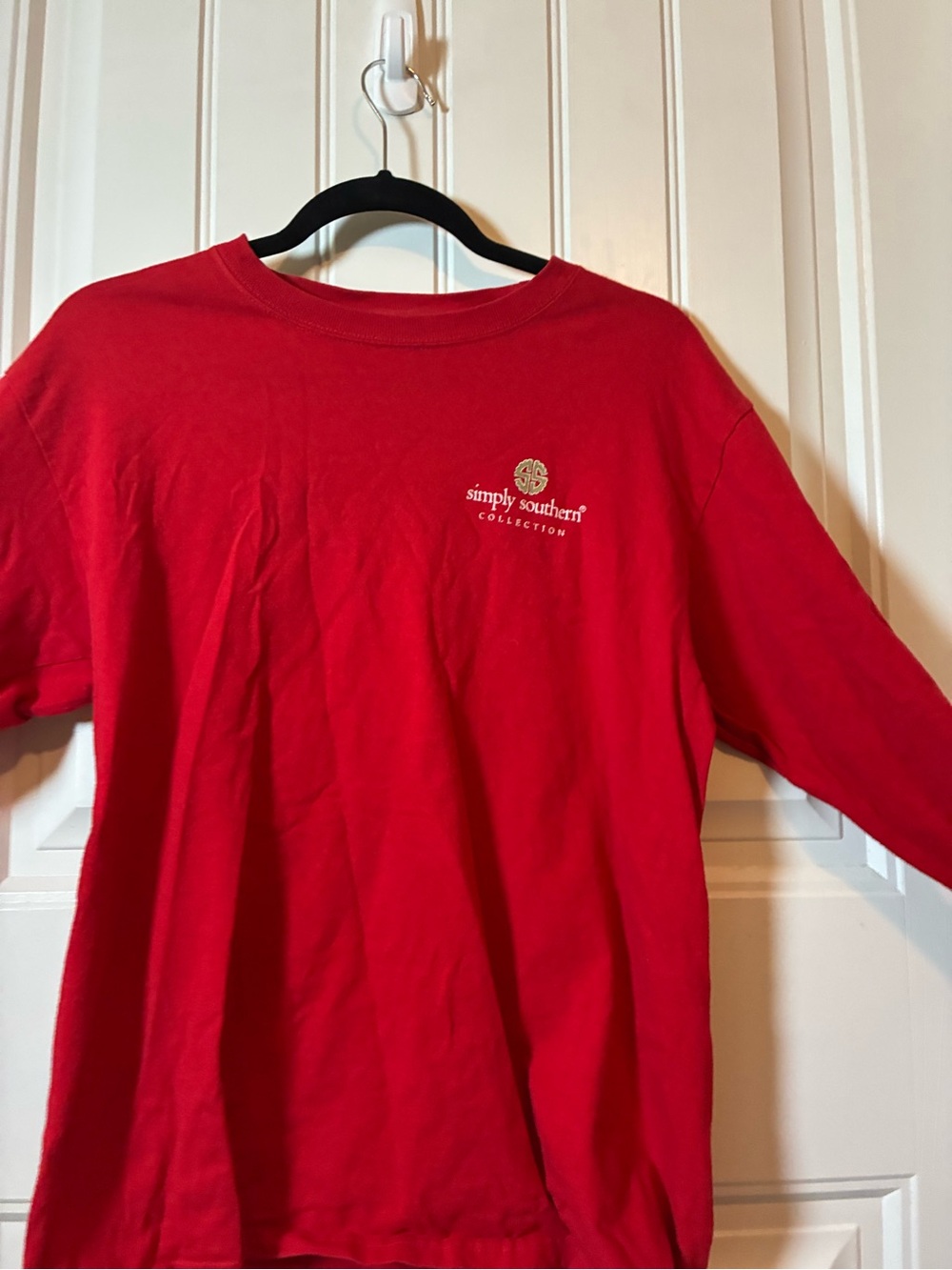 Simply Southern Red Long Sleeve Tee with Small Chest Logo